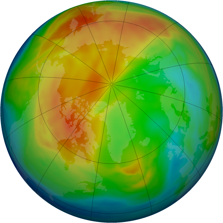Arctic ozone map for 12 January 2006